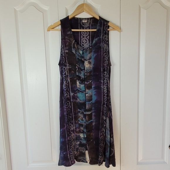 Button Front Patterned Boho Dress - Picture 8 of 8